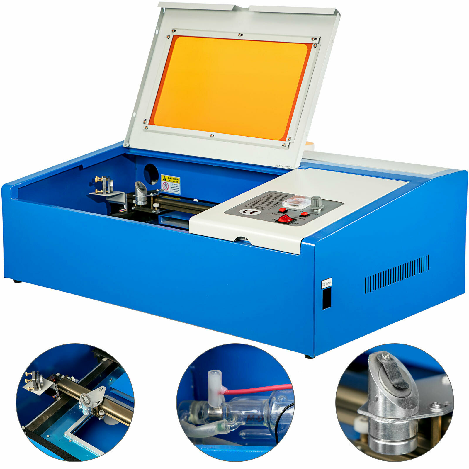 Grabador láser de CO2 60W máquina grabadora láser cortador láser 900 ×  23.622 in (35 x 23.6)