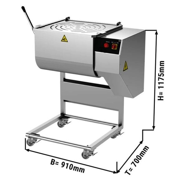 Amasadora de carne industrial, mezcladora 50kg a 185kg - Imagem 10