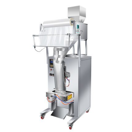 Máquina envasadora DARZD-720BQ en proceso de empaquetado de bolsas de cubitos de hielo de 60 g