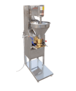 Máquina formadora de bolas para carne de hamburguesa HAF-T40 de acero inoxidable en vista completa sobre fondo blanco